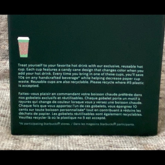 New STARBUCKS 2020 Holiday Candy Cane Color-Changing Reusable Hot Cups NEW - Picture 4 of 4